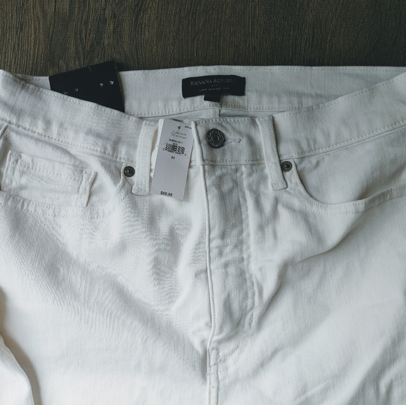 Banana Republic Ultra High-Rise Slim White Jeans Size 12 (31) - Picture 3 of 8